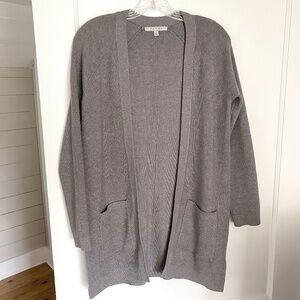 Cyrus Gray Tunic Open Front Cardigan with Pockets - Size S